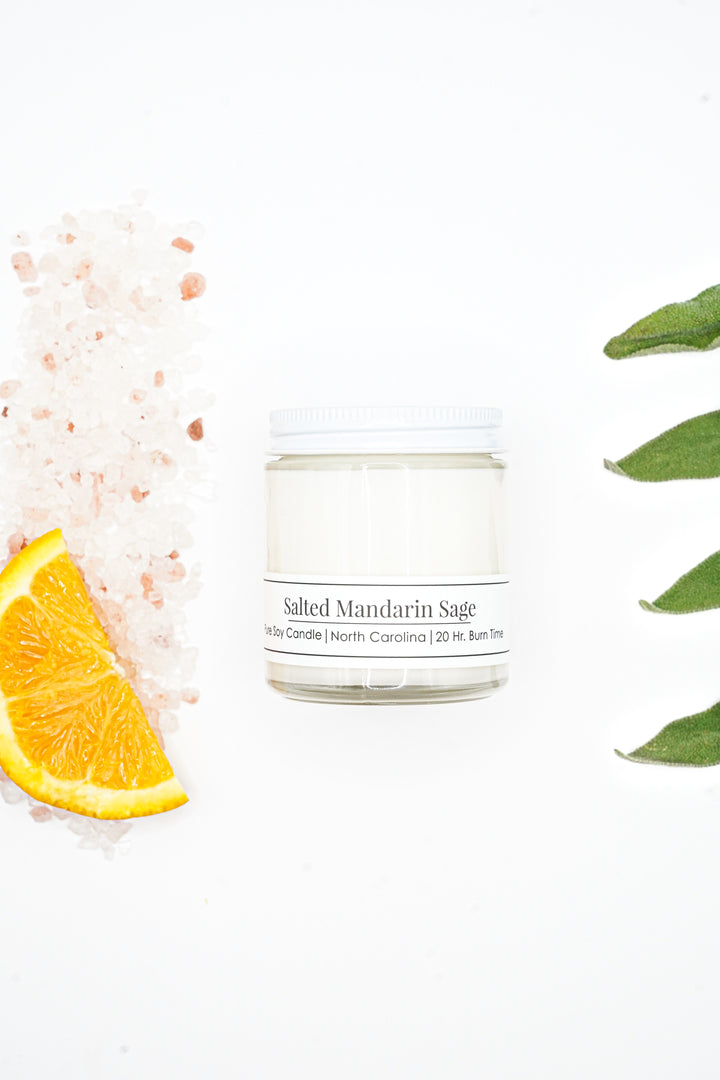 Salted Mandarin Sage 4 oz Soy Candle