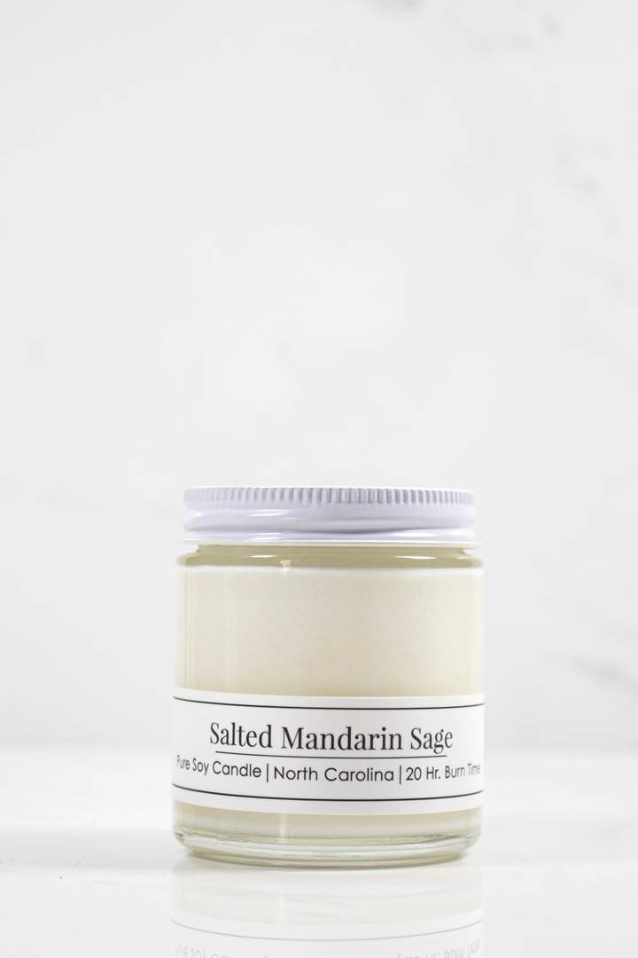 Salted Mandarin Sage 4 oz Soy Candle