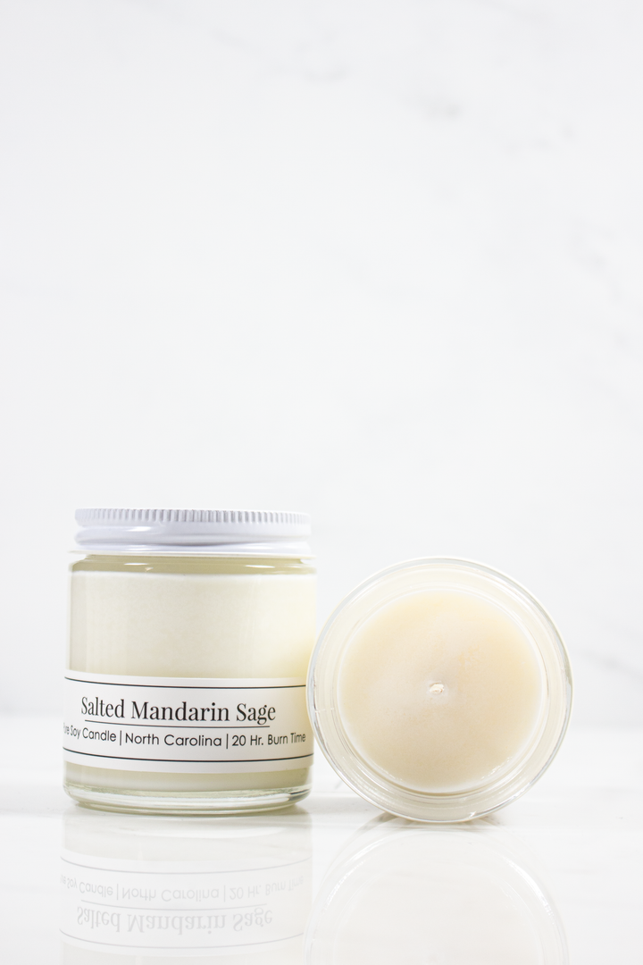 Salted Mandarin Sage 4 oz Soy Candle