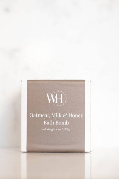 Oatmeal milk and honey bath bomb by Willow Hill Soap Company