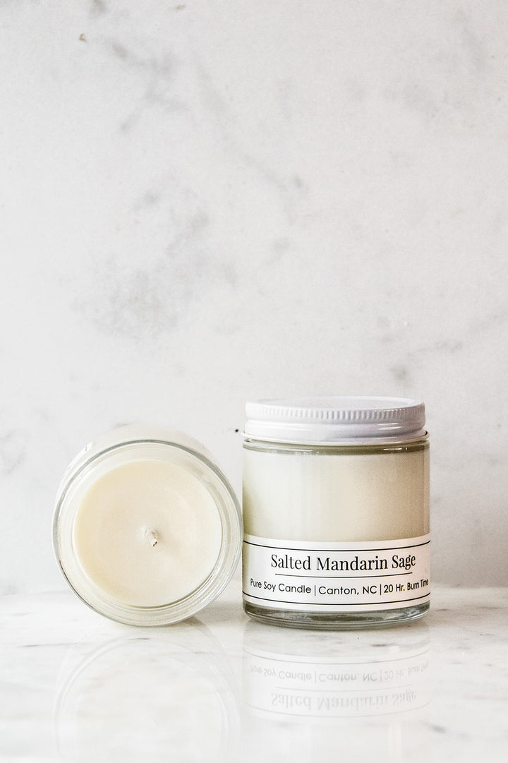 Salted Mandarin Sage 4 oz Soy Candle