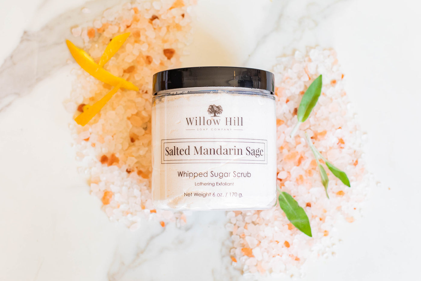 Salted Mandarin Sage Whipped Sugar Scrub