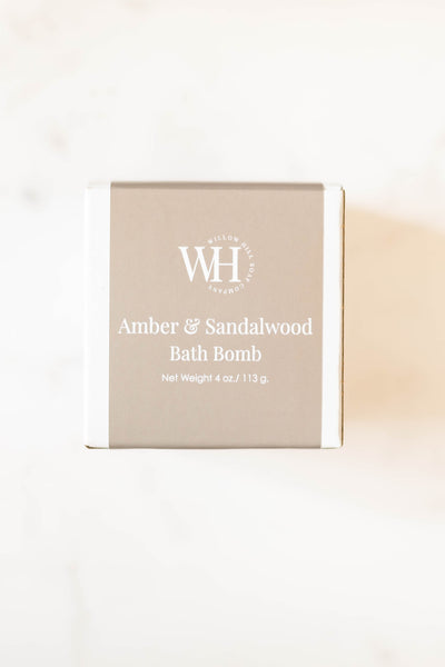 Willow Hill Amber and Sandalwood Bath Bomb in brown box